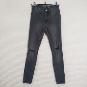 Old Navy Ballerina Jeggings Girls 14 Black Distressed Skinny 360 Stretch Jeans